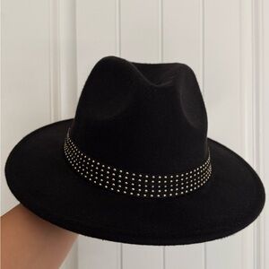 TIME AND TRU Black Studded Detail Hat